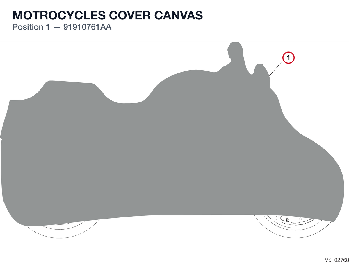 MOTROCYCLES COVER CANVAS 91910761AA diagram position