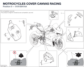 MOTROCYCLES COVER CANVAS RACING 91910841AA diagram position