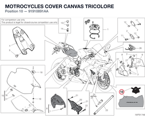 MOTROCYCLES COVER CANVAS TRICOLORE 91910891AA diagram position