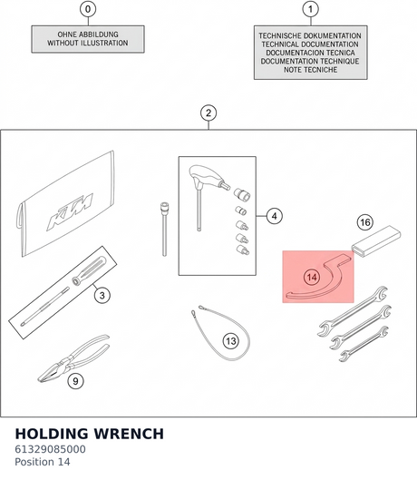 Diagram preview: HOLDING WRENCH (61329085000)