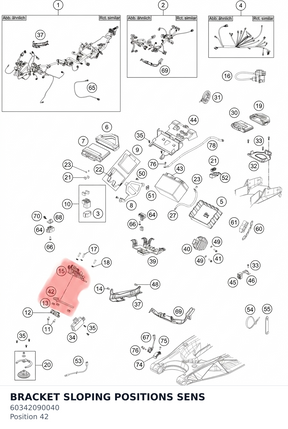 Diagram preview: BRACKET SLOPING POSITIONS SENS (60342090040)