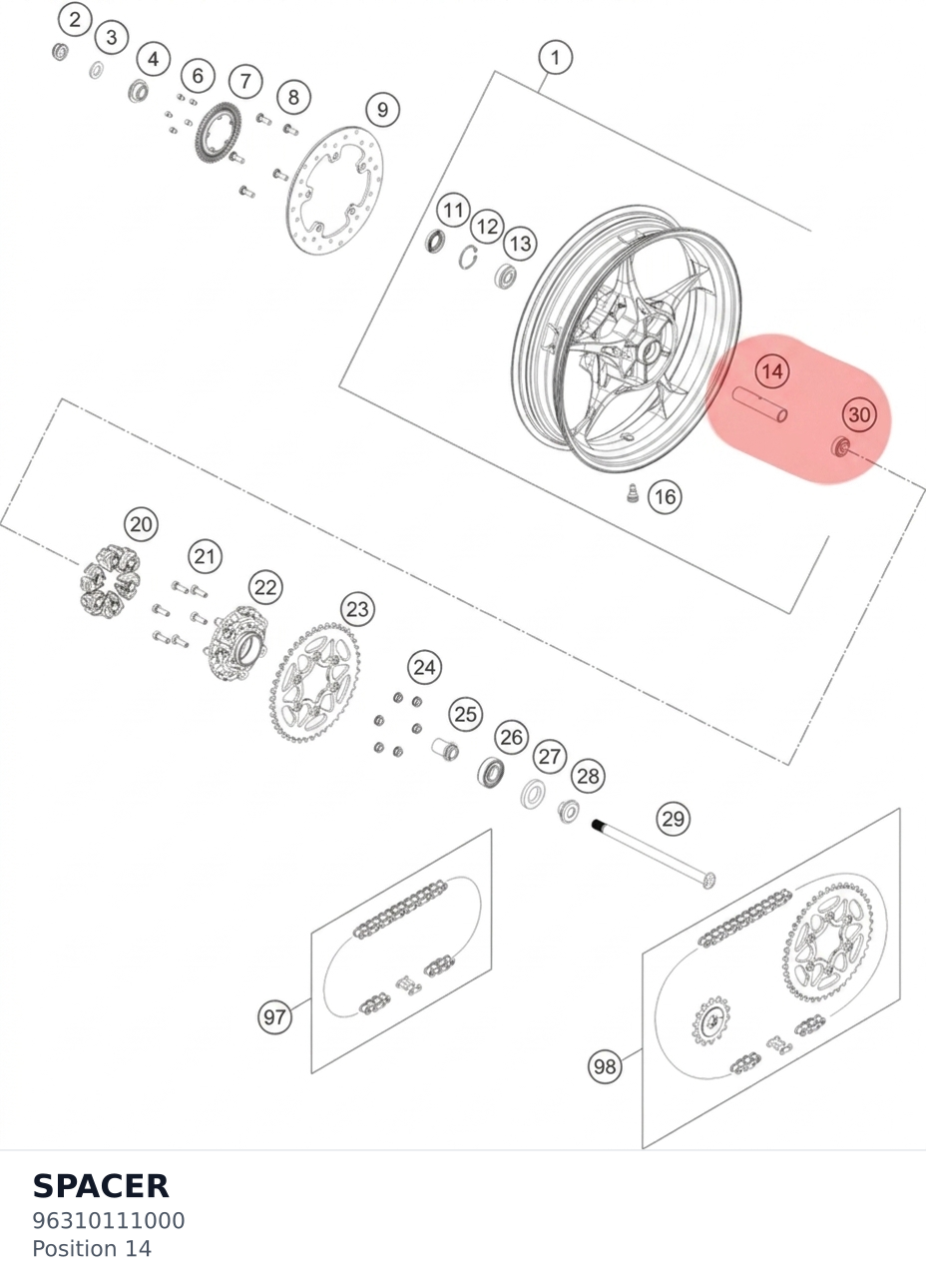 Diagram preview: SPACER (96310111000)