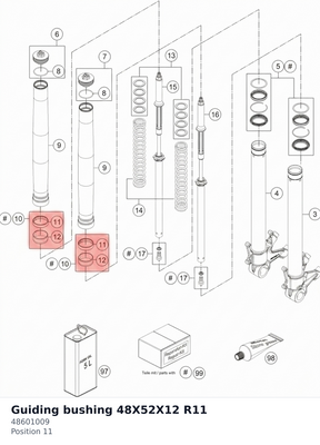 Diagram preview: Guiding bushing 48X52X12 R11 (48601009)
