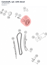 Diagram preview: Camshaft, cpl. with decal (79736010144)