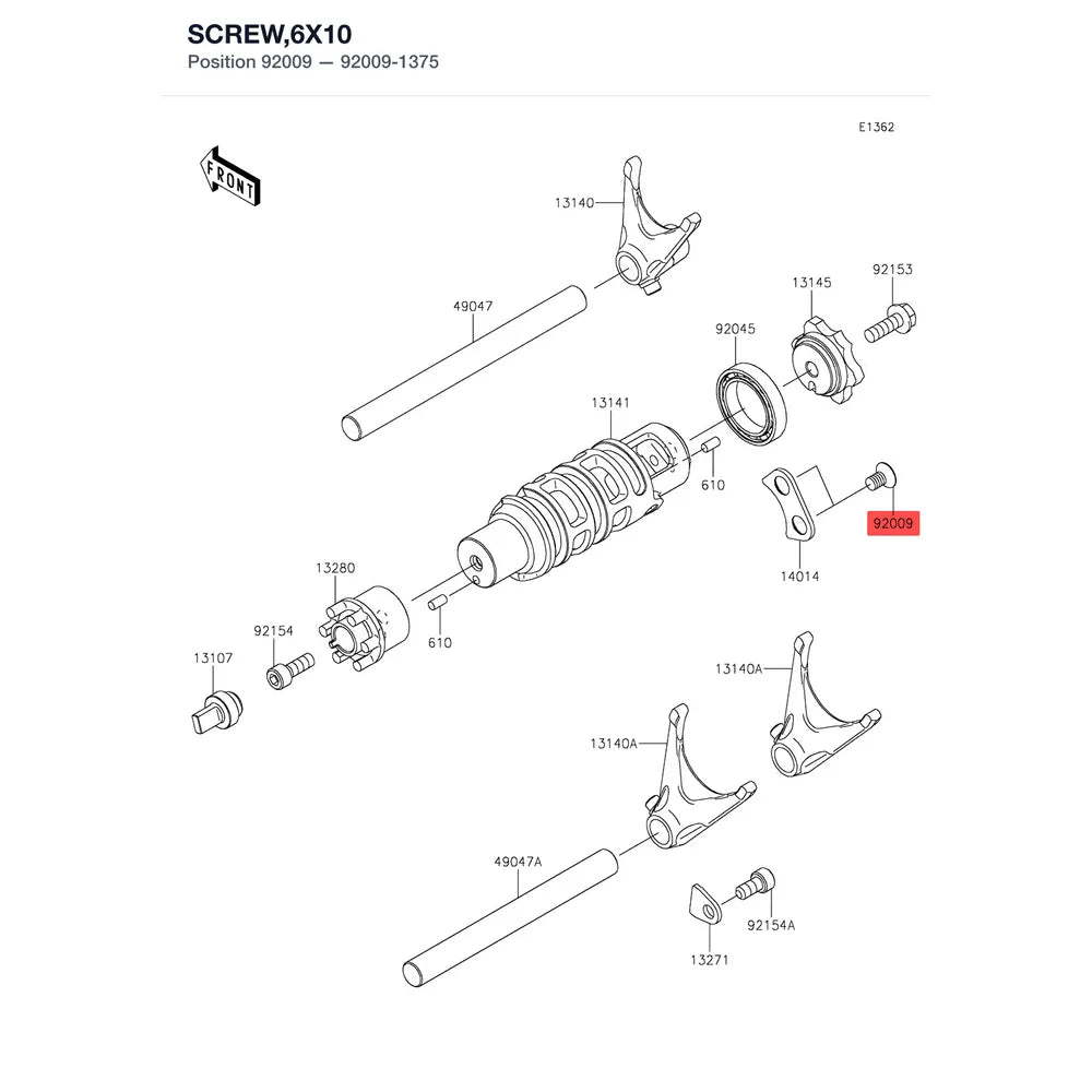 Kawasaki OEM – SCREW,6X10 product image