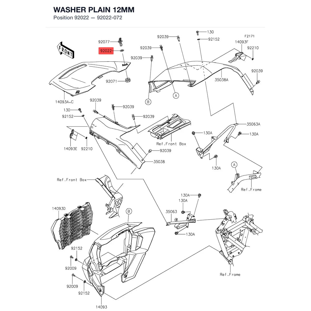 Kawasaki OEM – WASHER-PLAIN,12MM product image