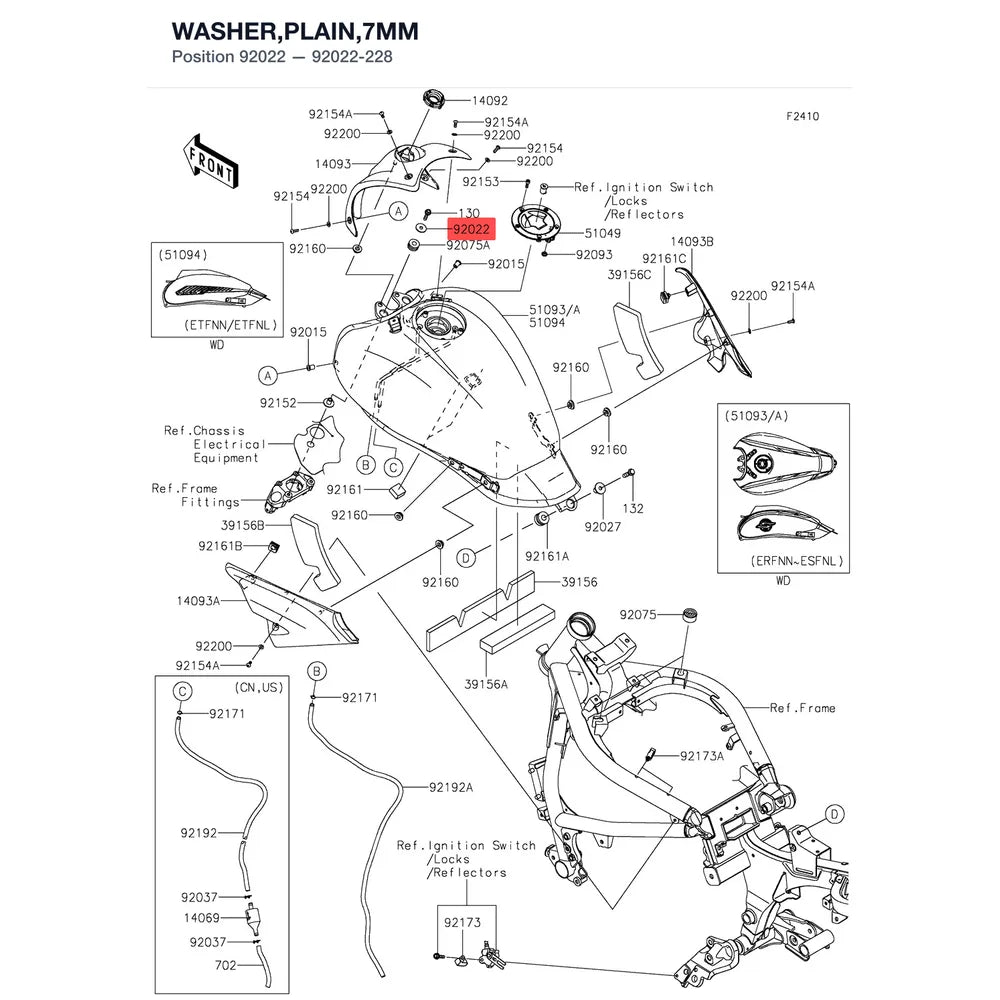 Kawasaki OEM – (NLA!) WASHER-PLAIN,7MM product image