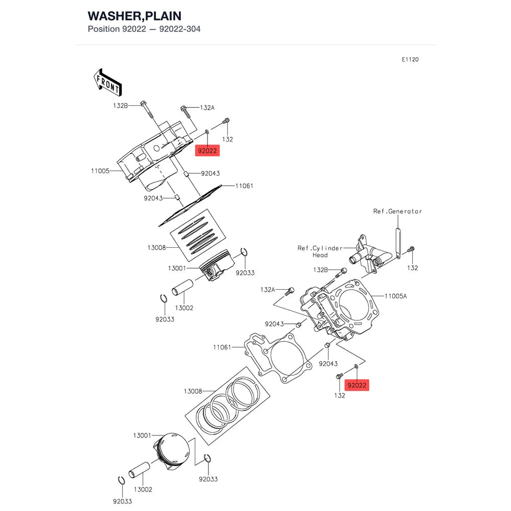Kawasaki OEM – WASHER,PLAIN product image