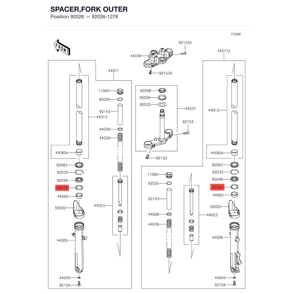 Kawasaki OEM – SPACER,FORK OUTER product image
