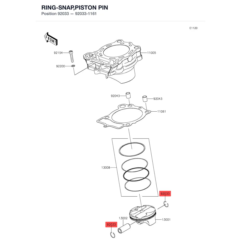 Kawasaki OEM – RING-SNAP,PISTON PIN product image