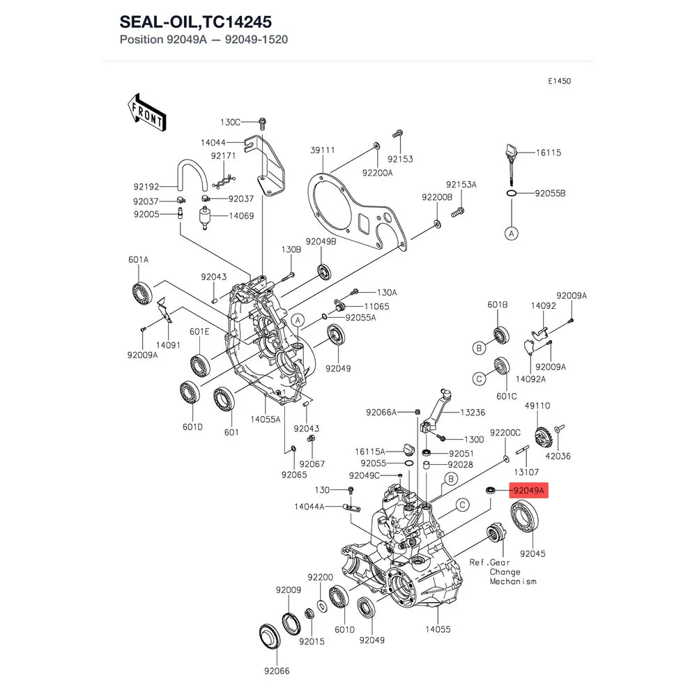 Kawasaki OEM – SEAL-OIL,TC14245 product image