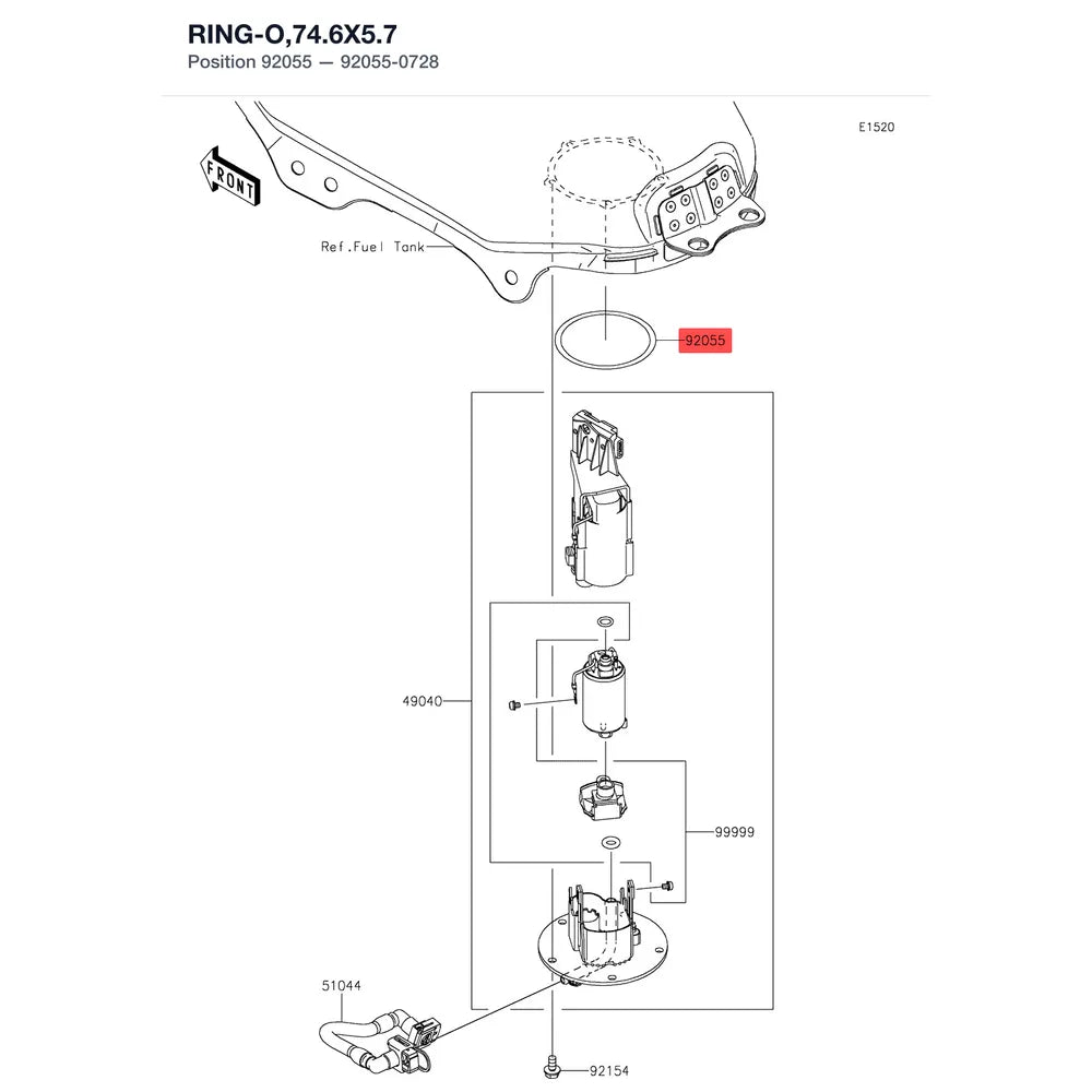 Kawasaki OEM – RING-O,74.6X5.7 product image