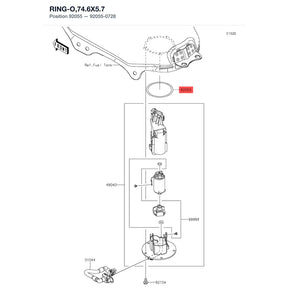 Kawasaki OEM – RING-O,74.6X5.7 product image