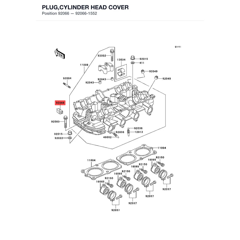 Kawasaki OEM – PLUG,CYLINDER HEAD CO product image