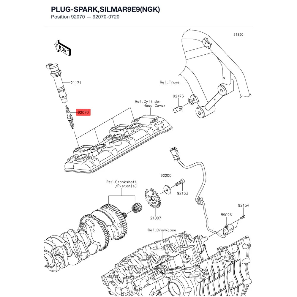 Kawasaki OEM – PLUG-SPARK,SILMAR9E9( product image