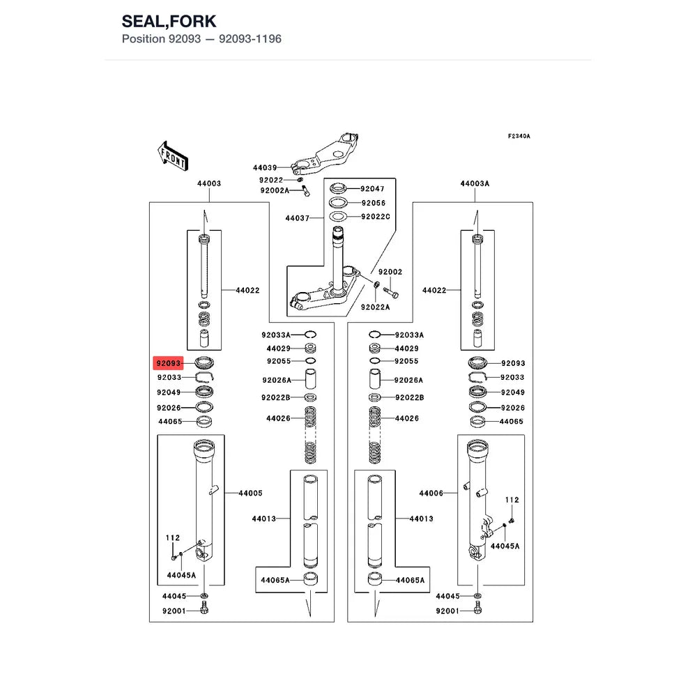 Kawasaki OEM – SEAL,FORK product image