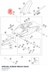 Diagram preview: SPECIAL SCREW M8X35 ISA45 (69004030010)
