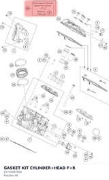 Diagram preview: GASKET KIT CYLINDER+HEAD F+R (61730097000)