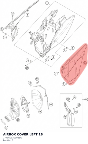Diagram preview: AIRBOX COVER LEFT           16 (7770600300028G)