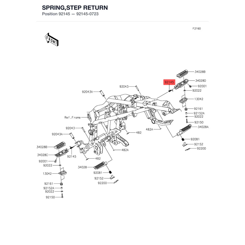 Kawasaki OEM – SPRING,STEP RETURN,LH product image