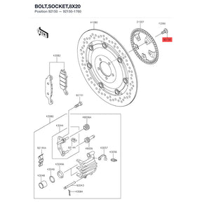 Kawasaki OEM – BOLT,SOCKET,8X20 product image