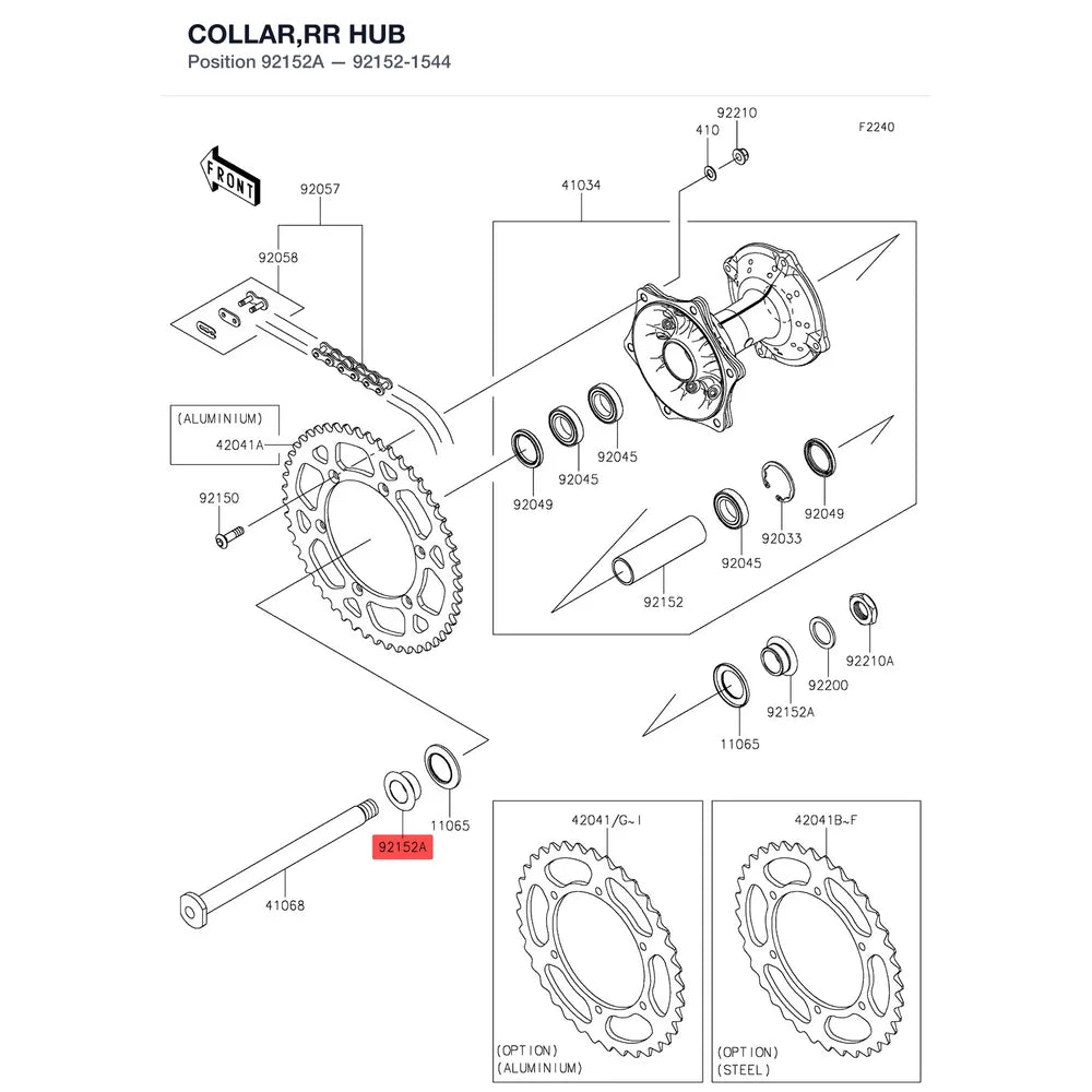 Kawasaki OEM – COLLAR,RR HUB product image