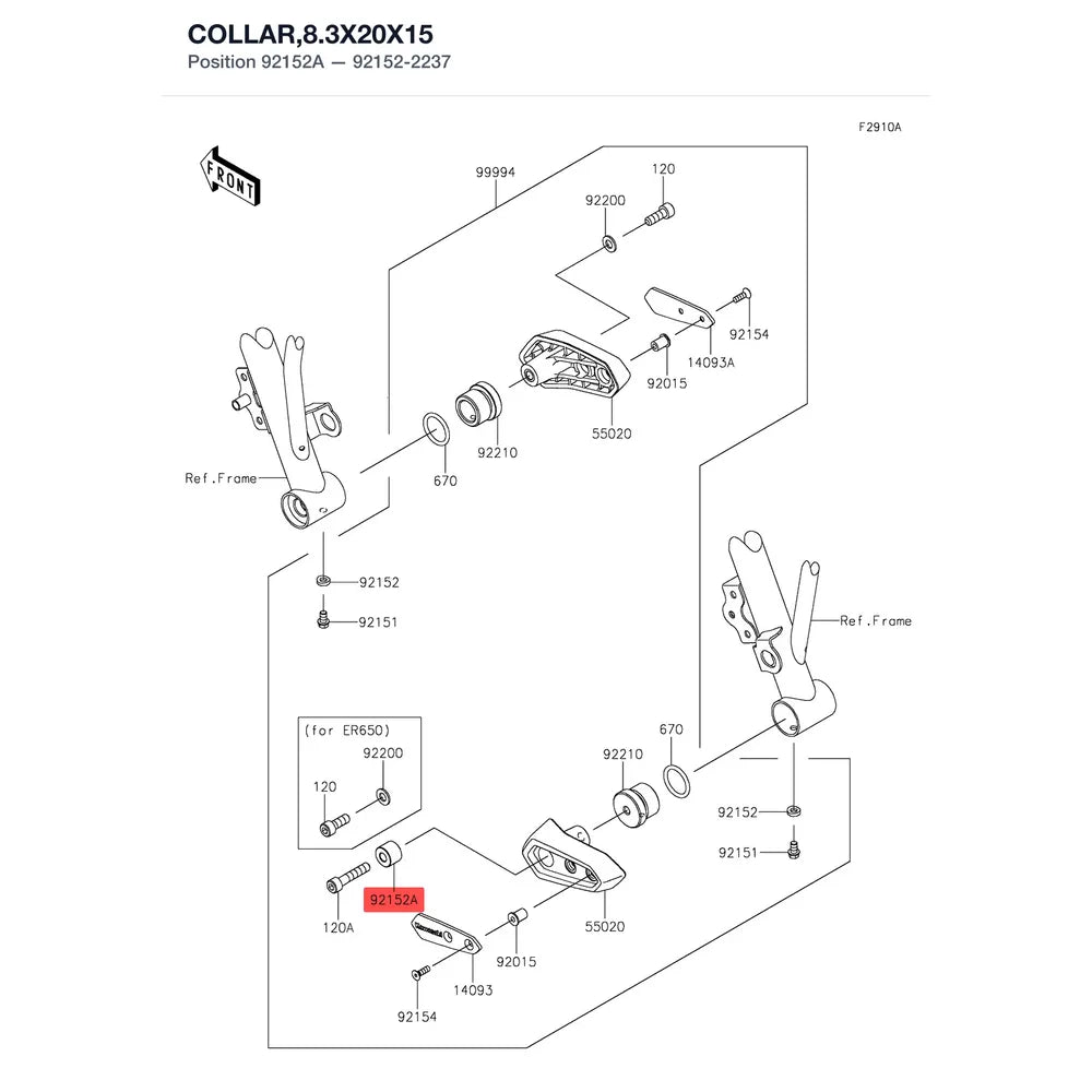 Kawasaki OEM – COLLAR,8.3X20X15 product image