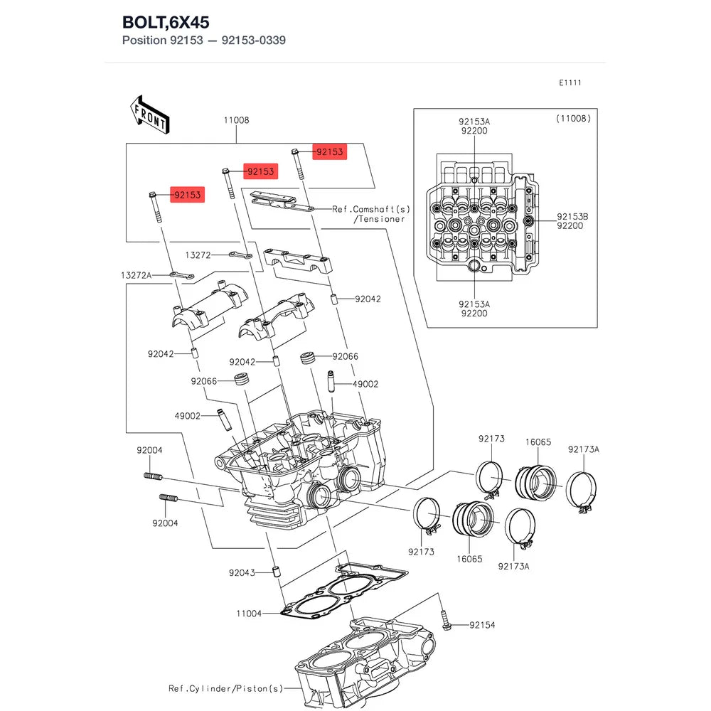 Kawasaki OEM – BOLT,6X45 product image
