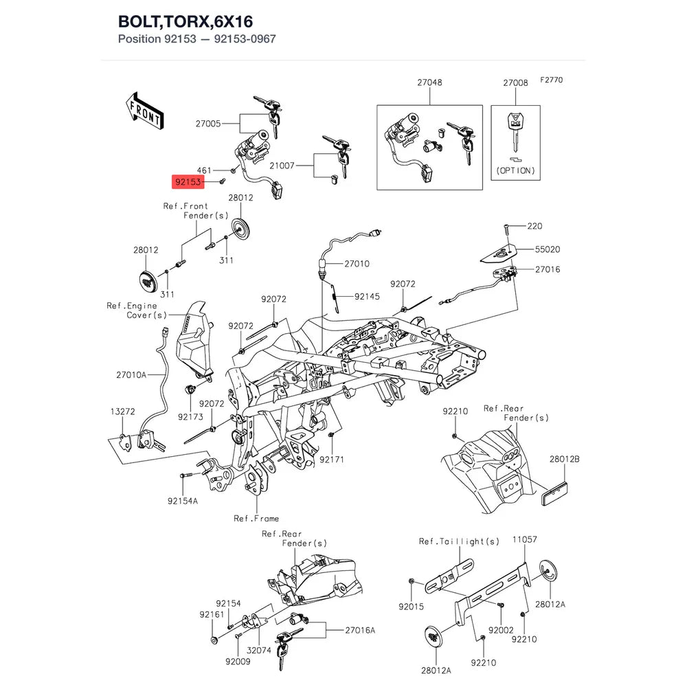 Kawasaki OEM – BOLT,TORX,6X16 product image