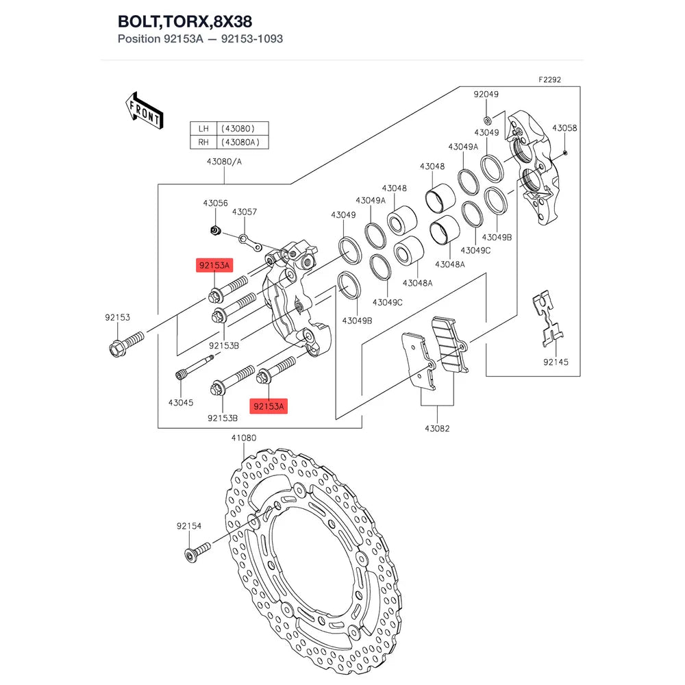 Kawasaki OEM – BOLT,TORX,8X38 product image