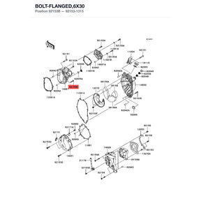 Kawasaki OEM – BOLT-FLANGED,6X30 product image