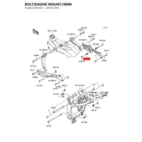 Kawasaki OEM – BOLT,ENGINE MOUNT,18M product image