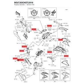 Kawasaki OEM – BOLT,SOCKET,5X16 product image