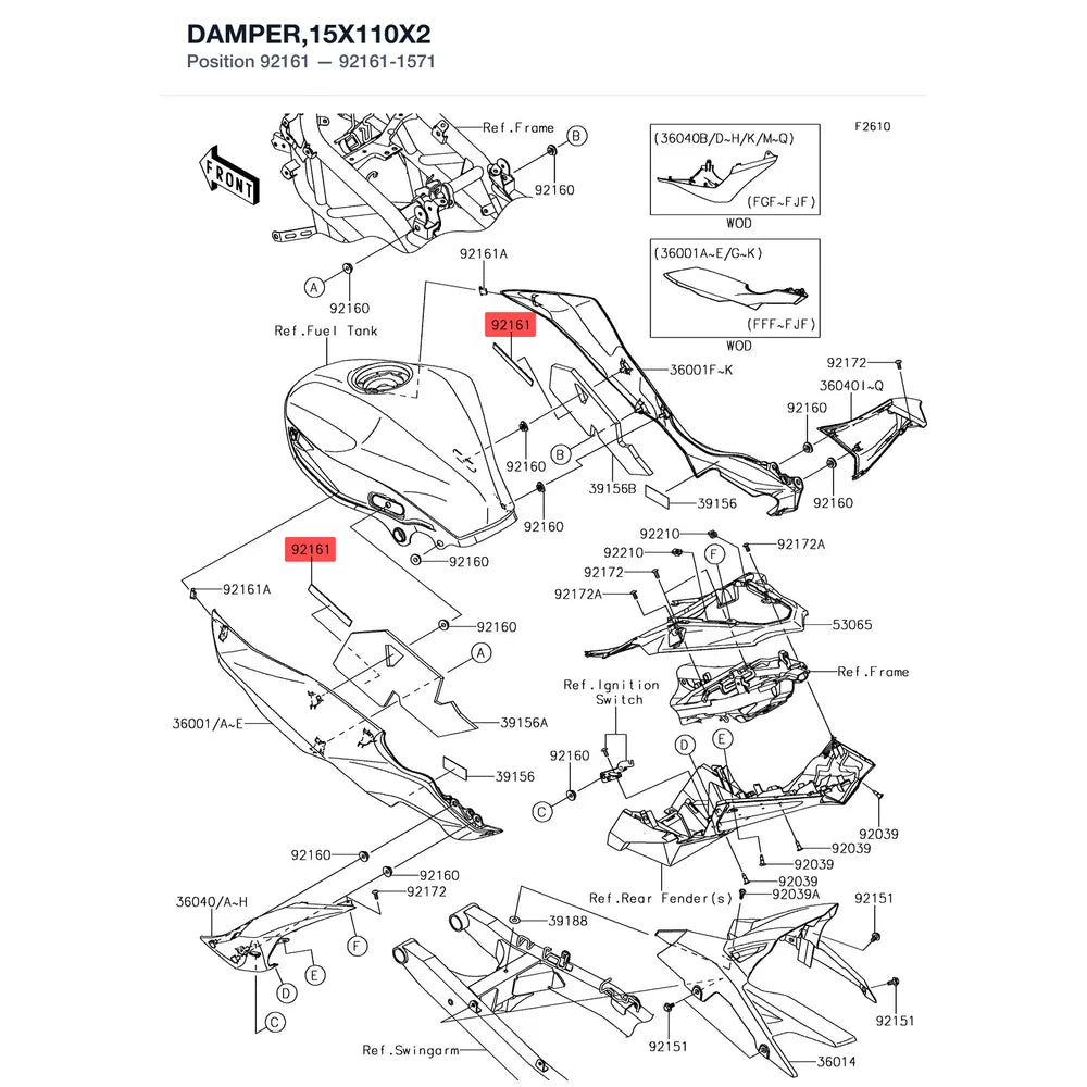 Kawasaki OEM – DAMPER,15X110X2 product image