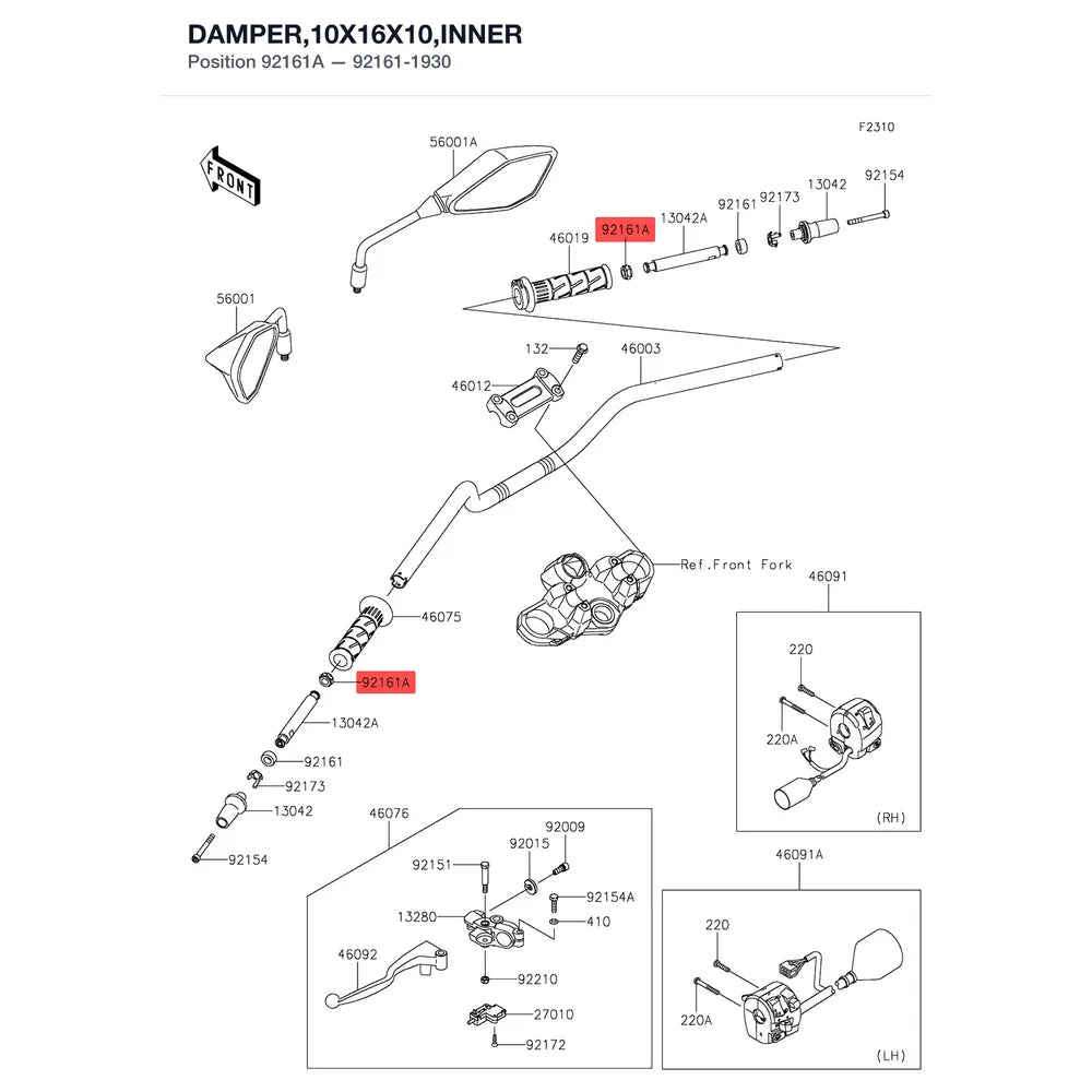 Kawasaki OEM – DAMPER,10X16X10,INNER product image