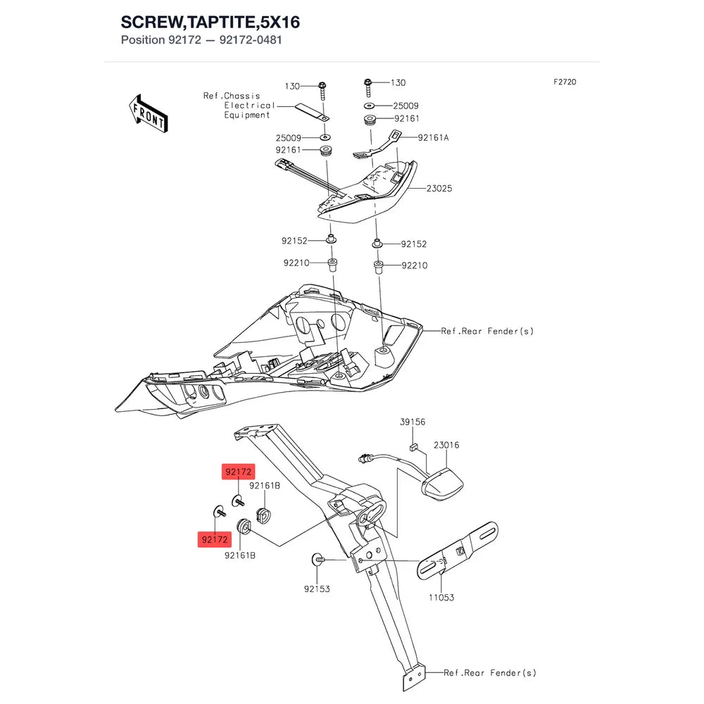 Kawasaki OEM – SCREW,TAPTITE,5X16 product image