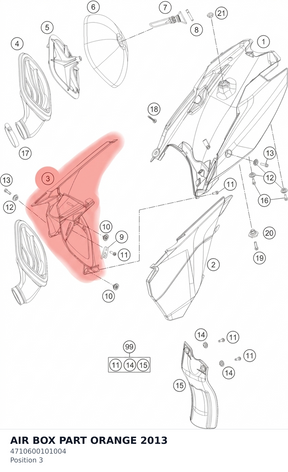 Diagram preview: AIR BOX PART ORANGE 2013 (4710600101004)