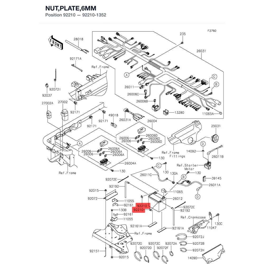 Kawasaki OEM – NUT,PLATE,6MM product image