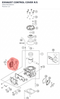 Diagram preview: EXHAUST CONTROL COVER R/S (5043700700033)