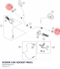 Diagram preview: SCREW CSK SOCKET M6X1 (J900000602403)