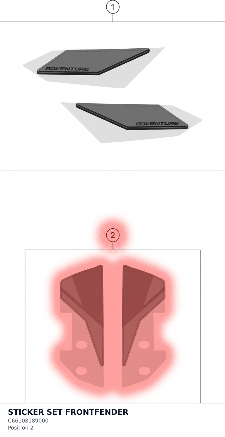 Diagram preview: STICKER SET FRONTFENDER (C66108189000)