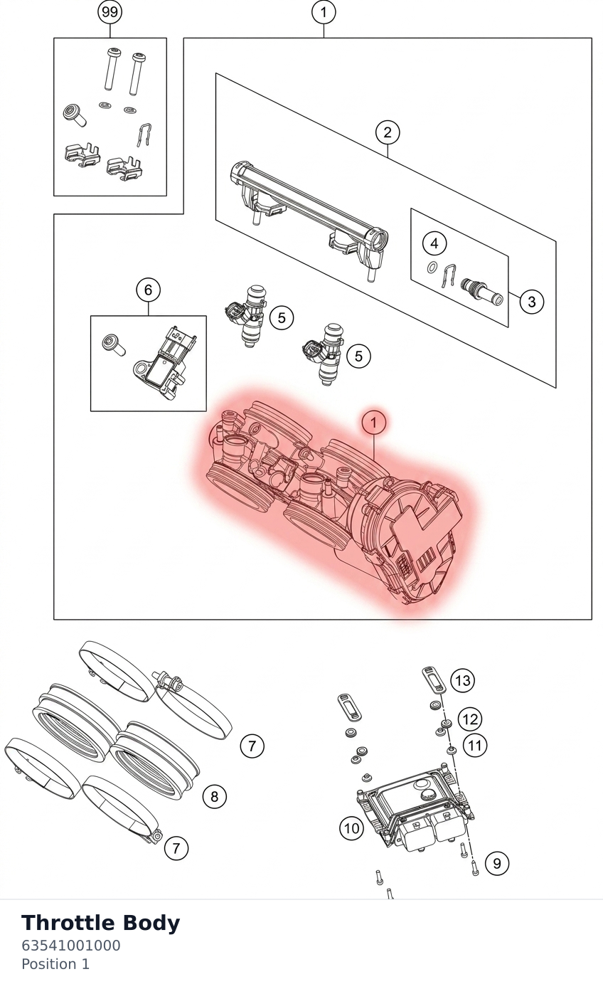 Diagram preview: Throttle Body (63541001000)