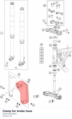 Diagram preview: Clamp for brake hose (4630108500028)