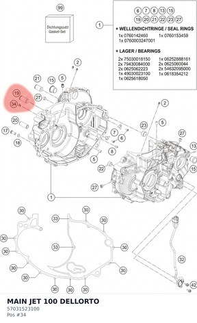 Diagram preview: MAIN JET 100  DELLORTO (57031523100)