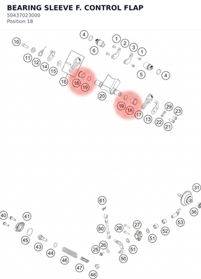 Diagram preview: BEARING SLEEVE F. CONTROL FLAP (50437023000)