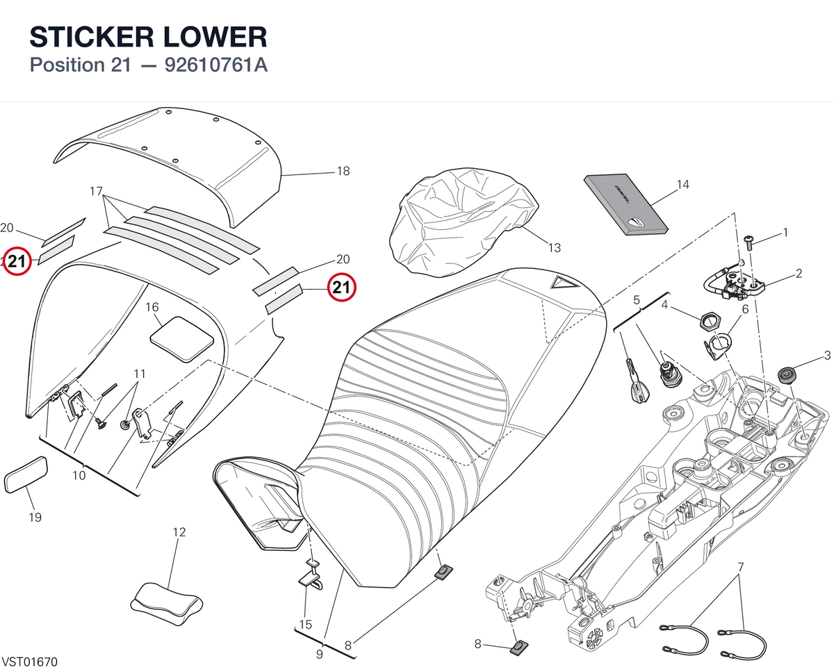 STICKER LOWER 92610761A diagram position