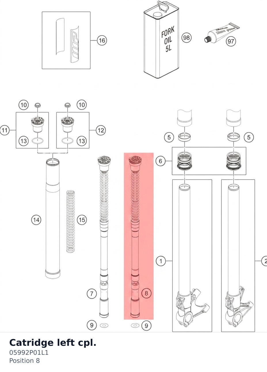 Diagram preview: Catridge left cpl. (05992P01L1)