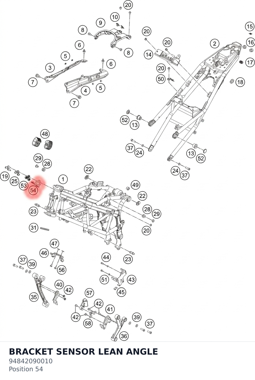 Diagram preview: BRACKET SENSOR LEAN ANGLE (94842090010)