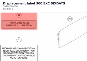 Diagram preview: Displacement label 300 EXC SIXDAYS (79708078036)