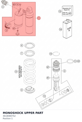 Diagram preview: MONOSHOCK UPPER PART (46180807S2)
